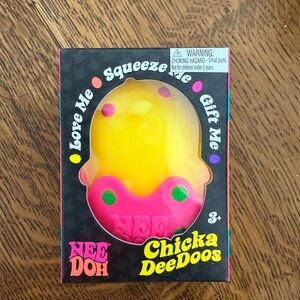 Authentic HTF NeeDoh Chicka DeeDoos Yellow & Pink Squeeze Toy ON HAND